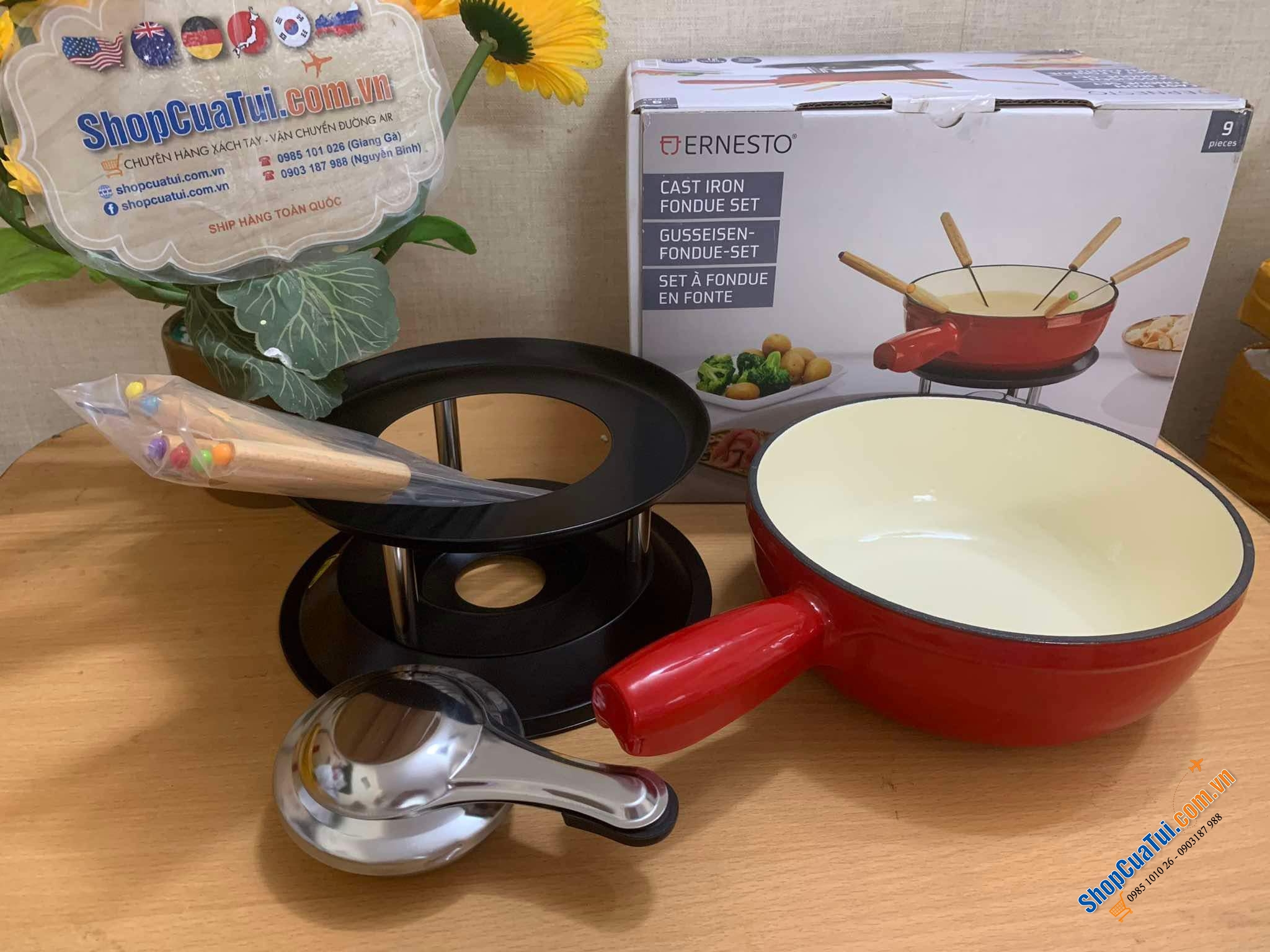Bộ Nồi lẩu mini ERNESTO Fondeu 20CM có 6 Nĩa Fondue