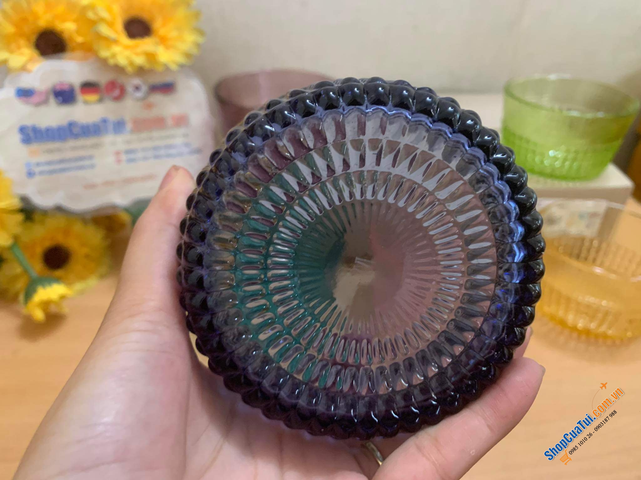 Bộ 6 bát pha lê 300ml IVV Speedy Ice Cream Cups 6 màu tuyệt đẹp miệng 11cm với màu sắc khác nhau, thích hợp ăn chè, hoa quả, sữa chua...