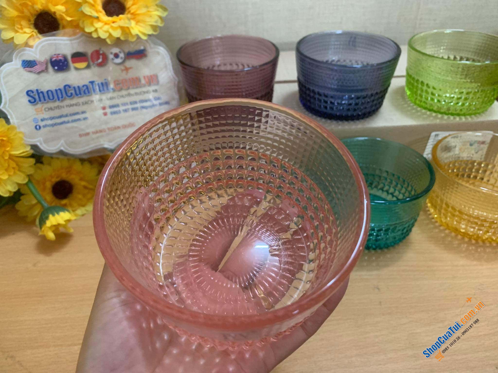 Bộ 6 bát pha lê 300ml IVV Speedy Ice Cream Cups 6 màu tuyệt đẹp miệng 11cm với màu sắc khác nhau, thích hợp ăn chè, hoa quả, sữa chua...