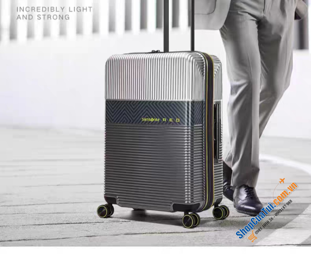 Valy Spinner Robo II phiên bản giới hạn của Samsonite Red siêu sang, dòng doanh nhân đỉnh cao size cabin 20 inch