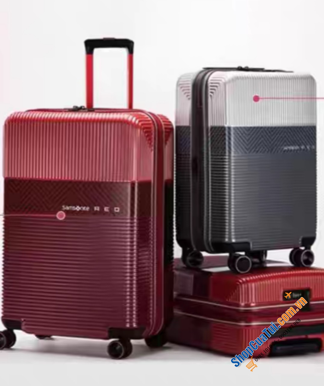 Valy Spinner Robo II phiên bản giới hạn của Samsonite Red siêu sang, dòng doanh nhân đỉnh cao size cabin 20 inch