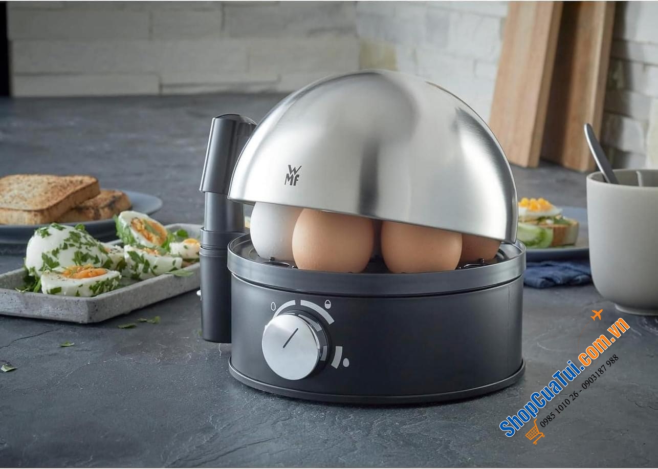 MÁY LUỘC TRỨNG WMF STELIO EIERKOCHER 6 QUẢ - đơn giản, không mất thời gian theo dõi, dễ dàng luộc trứng chín theo các mức độ mềm, lòng đào, chín kỹ
