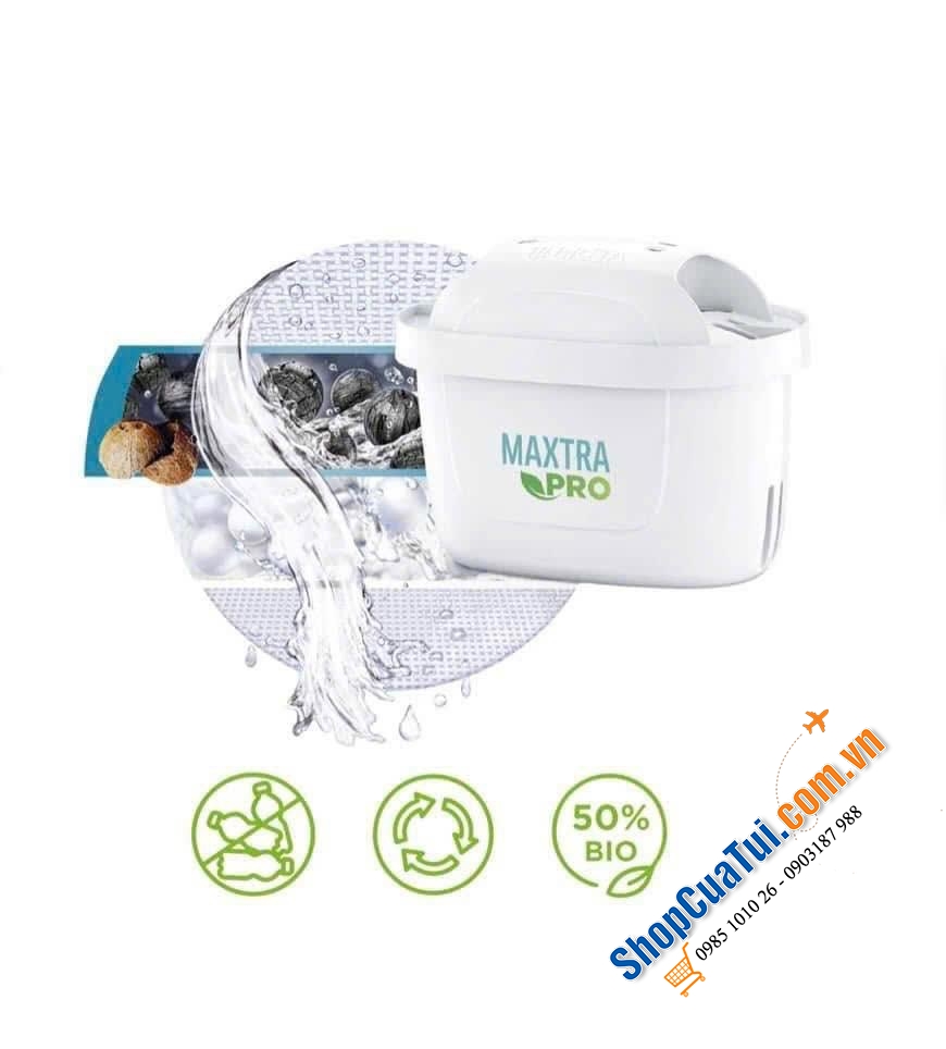 Set 3 lõi lọc nước BRITA Maxtra Pro model 2024 - lõi lọc cải tiến mới nhất với 4 giao đoạn lọc hiệu quả tốt hơn 50% so với mẫu cũ