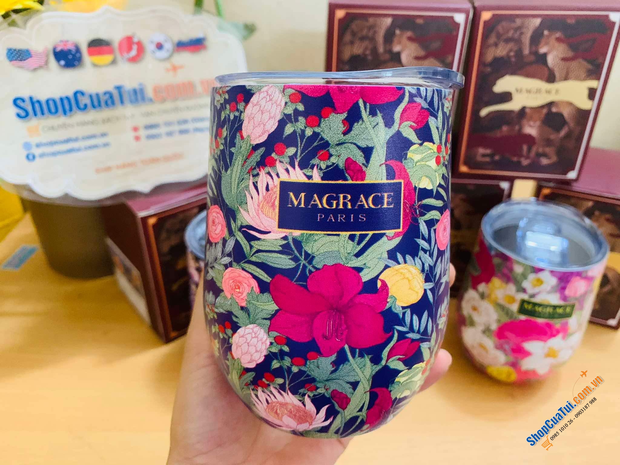 Cốc giữ nhiệt Magrace Paris 400ml - Giữ nóng 12h, giữ lạnh 12 tiếng bằng inox 304