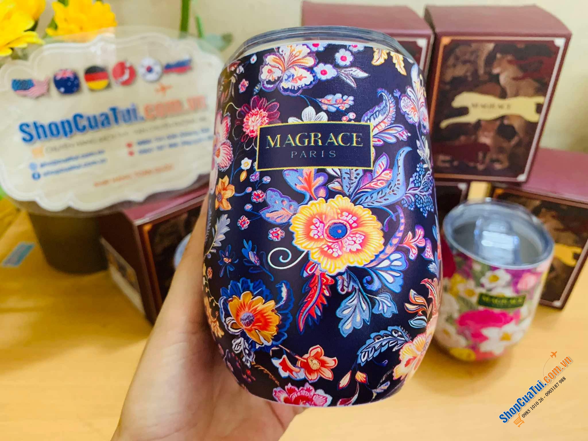 Cốc giữ nhiệt Magrace Paris 400ml - Giữ nóng 12h, giữ lạnh 12 tiếng bằng inox 304