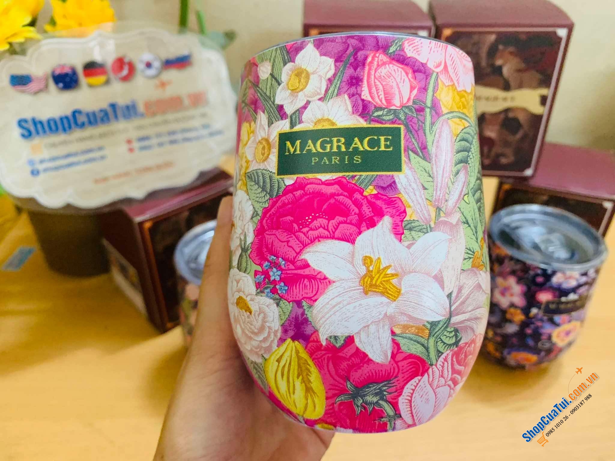 Cốc giữ nhiệt Magrace Paris 400ml - Giữ nóng 12h, giữ lạnh 12 tiếng bằng inox 304