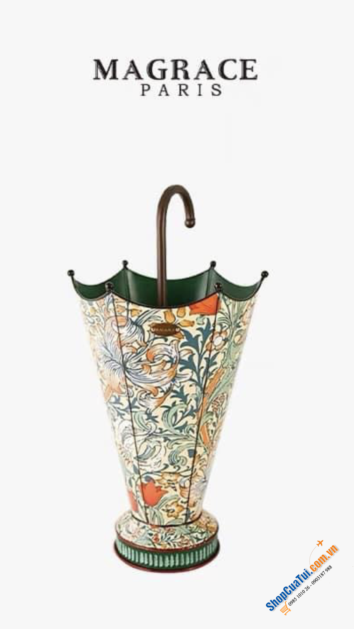 GIÁ ĐỰNG Ô MAGRACE PARIS HOA VINTAGE, size trung 60*32cm - Giá để ô cũng phải đẹp và lãng mạn, có 3 màu