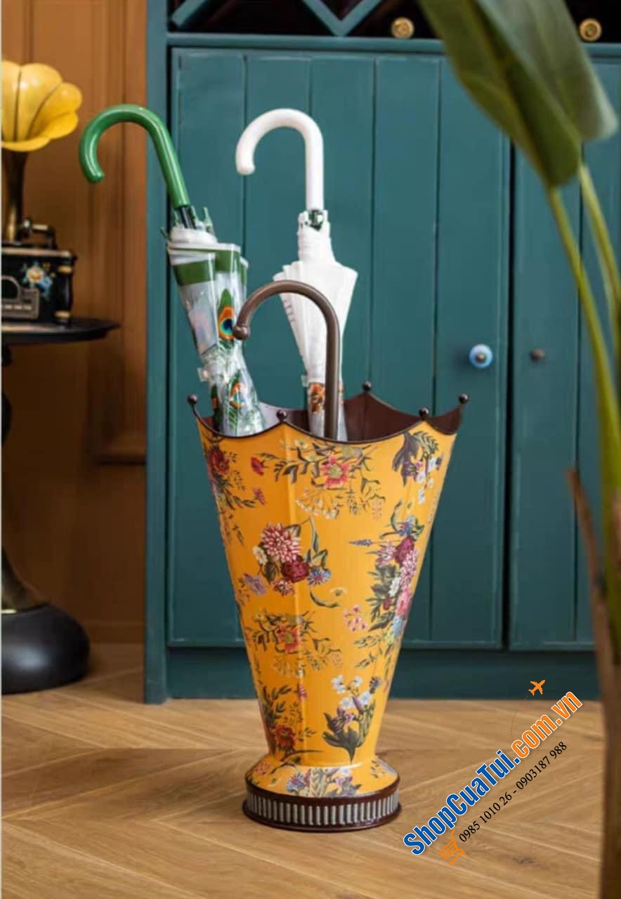GIÁ ĐỰNG Ô MAGRACE PARIS HOA VINTAGE, size trung 60*32cm - Giá để ô cũng phải đẹp và lãng mạn, có 3 màu