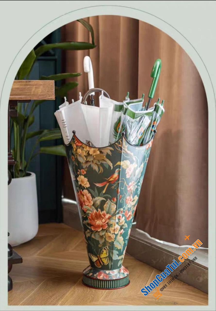 GIÁ ĐỰNG Ô MAGRACE PARIS HOA VINTAGE, size trung 60*32cm - Giá để ô cũng phải đẹp và lãng mạn, có 3 màu