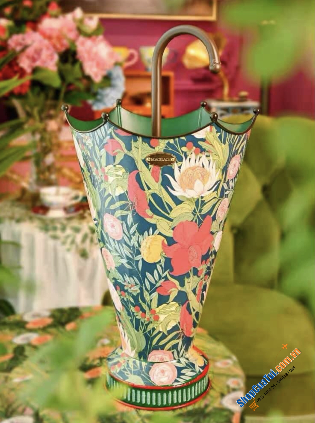 GIÁ ĐỰNG Ô MAGRACE PARIS HOA VINTAGE, size trung 60*32cm - Giá để ô cũng phải đẹp và lãng mạn, có 3 màu