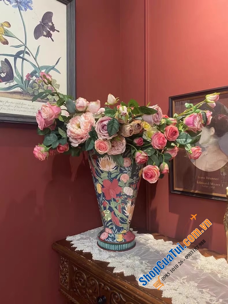 GIÁ ĐỰNG Ô MAGRACE PARIS HOA VINTAGE, size trung 60*32cm - Giá để ô cũng phải đẹp và lãng mạn, có 3 màu
