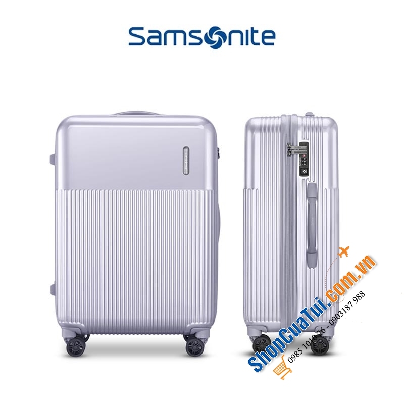 Vali Samsonite Spinner Rectrix Màu Bạc Size 20 inch cabin - valy có kiểu dáng nhỏ gọn, nổi bật với tông màu  tinh tế