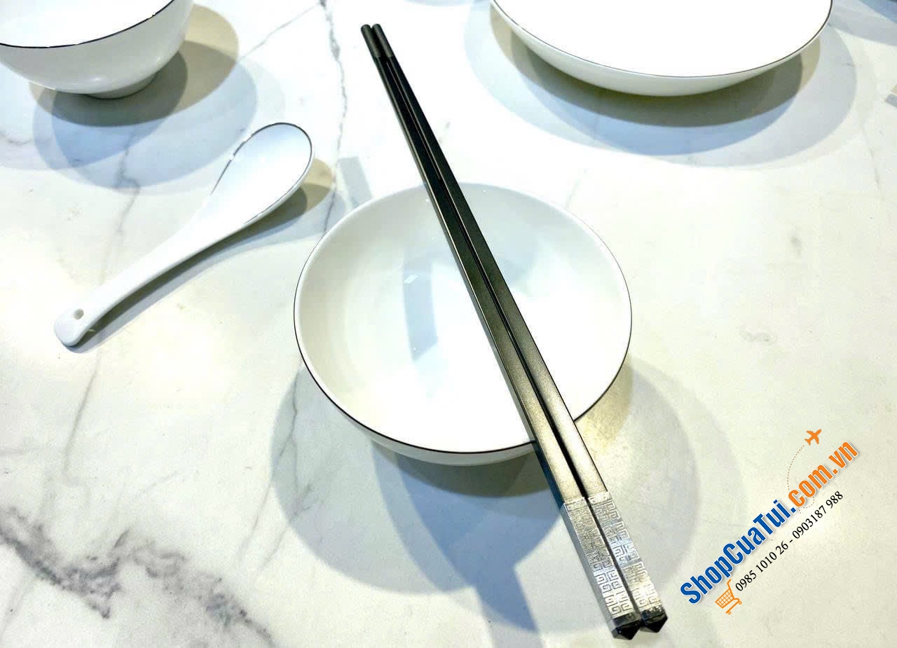 SET 10 ĐÔI ĐŨA SỢI THỦY TINH TITANIUM - SIÊU PHẨM NÂNG CẤP 2024 CỦA HÃNG ĐŨA NỔI TIẾNG ALLOY CHOPSTICK  - Dùng trong hệ thống các khách sạn, nhà hàng 5 sao