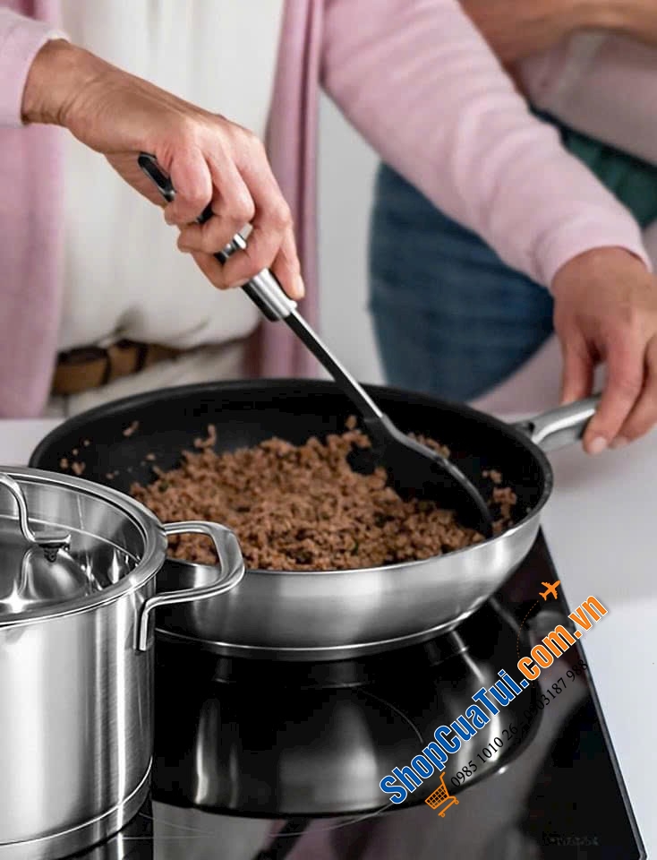 THÌA XÀO NẤU ZWILLING PRO ĐẦU SILICON 32 CM với 2 kiểu: thìa sâu hoặc thìa nông