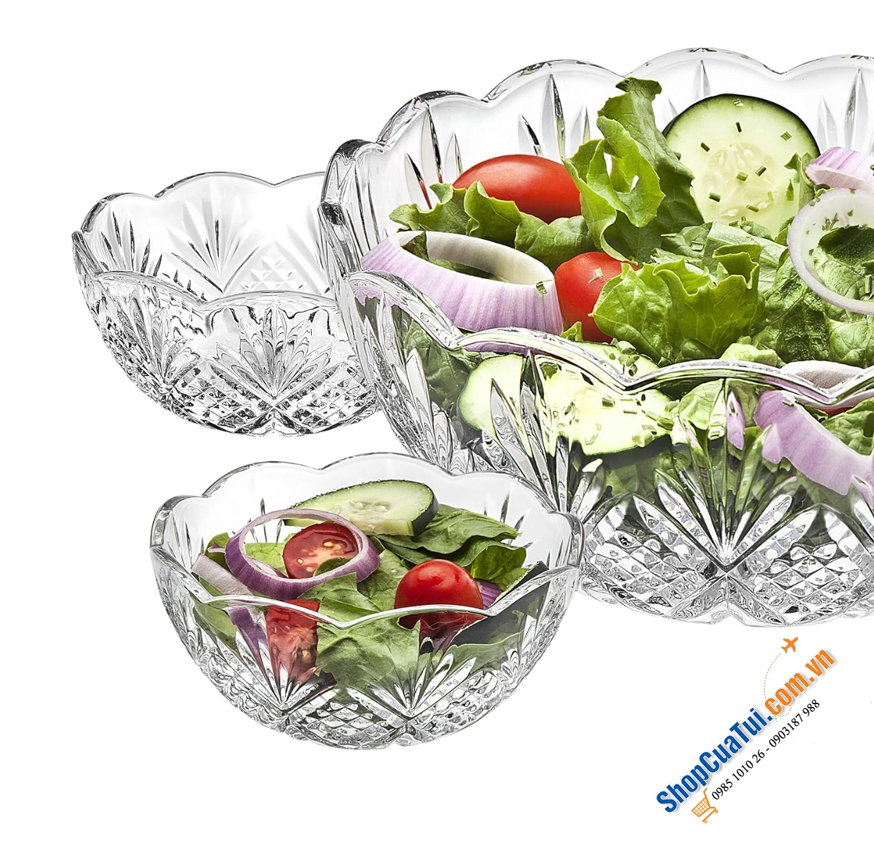 Sét 5 bát phục vụ Dublin - Sét 4 bát ăn cơm và 1 tô canh 22cm Dublin - pha lê tinh tế