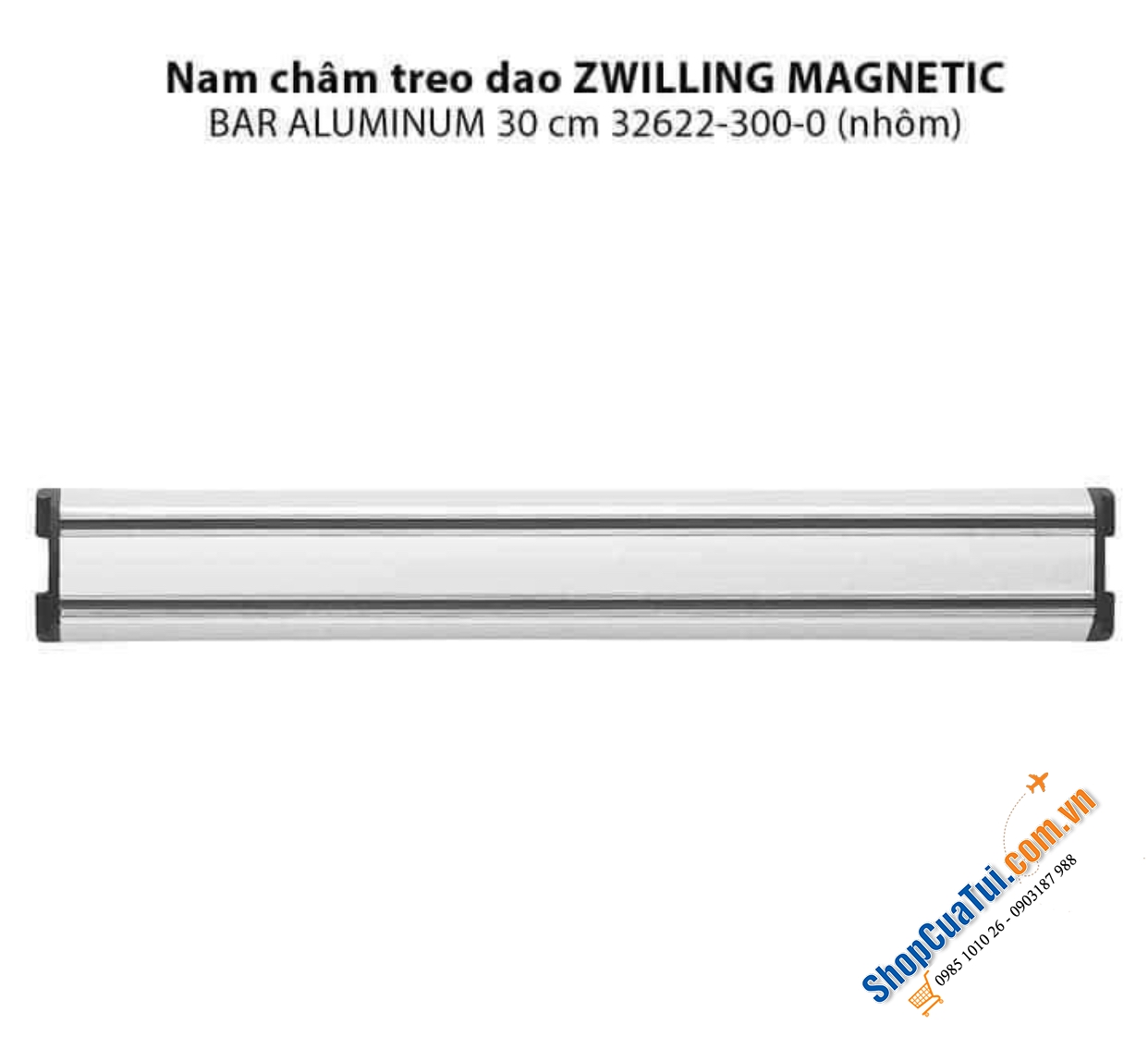 Nam châm treo dao ZWILLING MAGNETIC BAR ALUMINUM 30cm 32622-300-0 (nhôm)