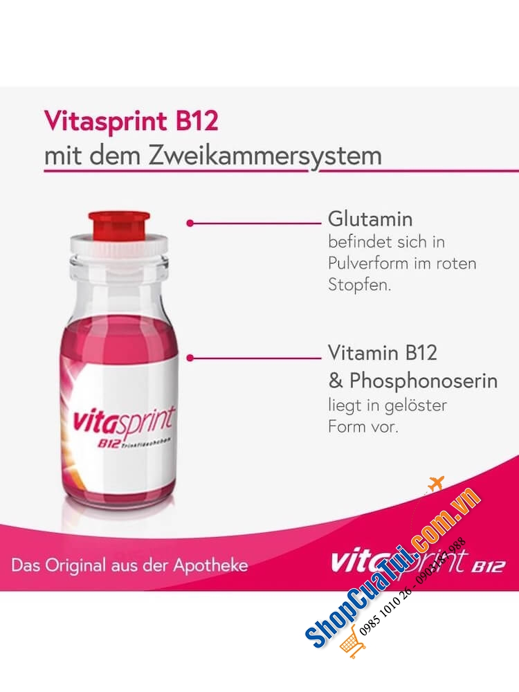 VITAMIN B12 VITASPRIN HỘP 30 LỌ - Phục hồi sức khoẻ sau ốm- giảm nhanh mệt mỏi - hỗ trợ  hệ thần kinh