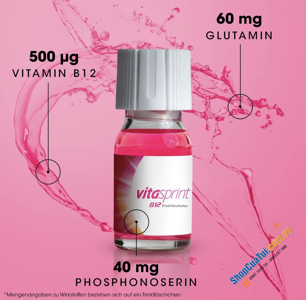 VITAMIN B12 VITASPRIN HỘP 30 LỌ - Phục hồi sức khoẻ sau ốm- giảm nhanh mệt mỏi - hỗ trợ  hệ thần kinh