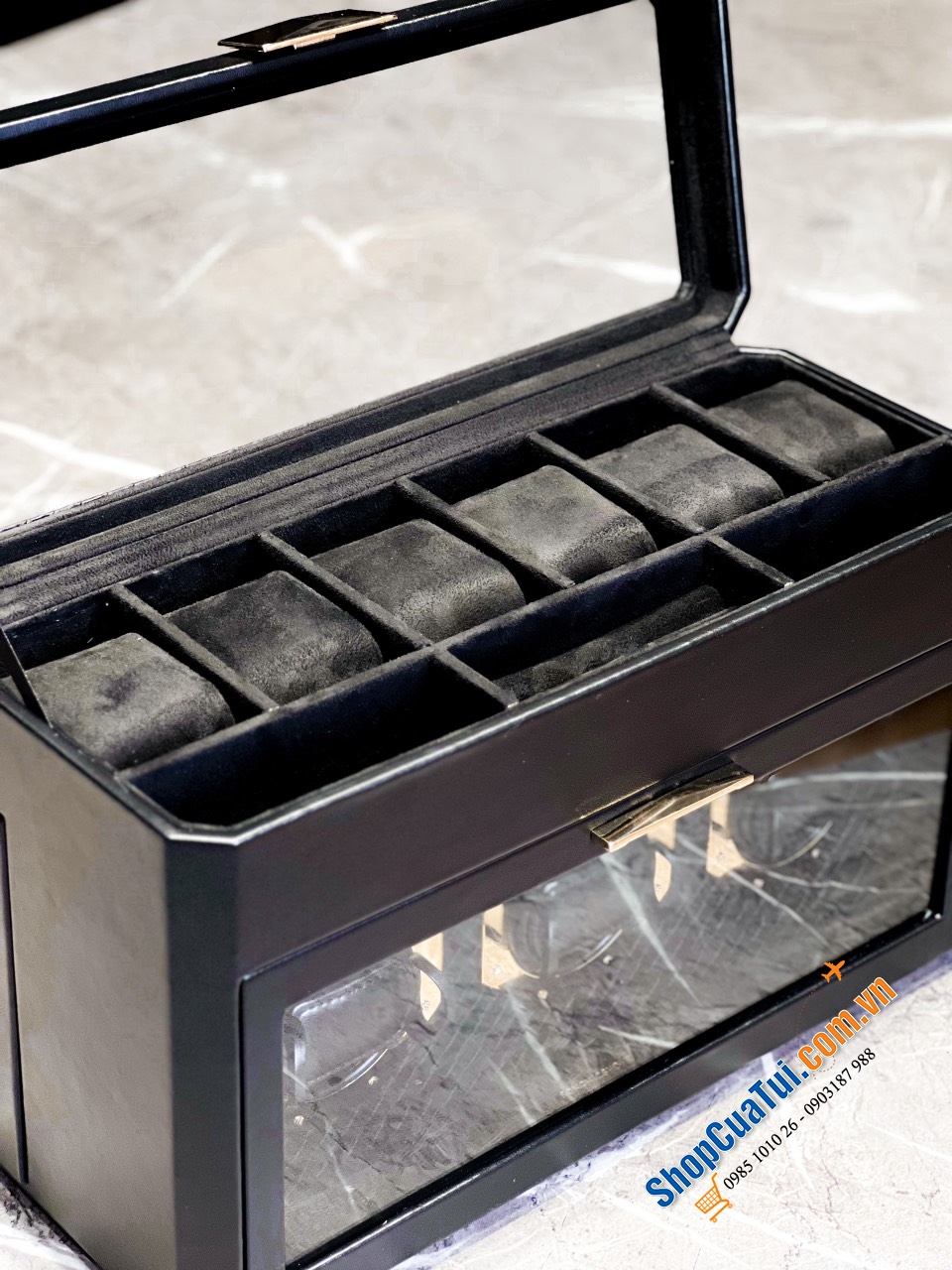 Hộp đồng hồ SONGMICS dành cho các loại đồng hồ cơ - không lo đồng hồ hết năng lượng