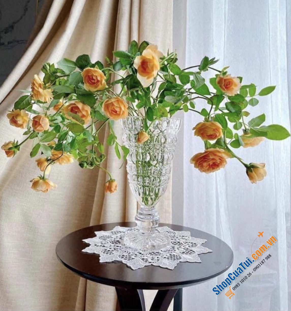 Lọ hoa cúp Glass Vase size 24.5cm hoặc 30cm
