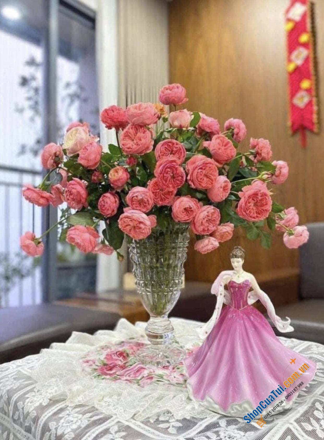 Lọ hoa cúp Glass Vase size 24.5cm hoặc 30cm