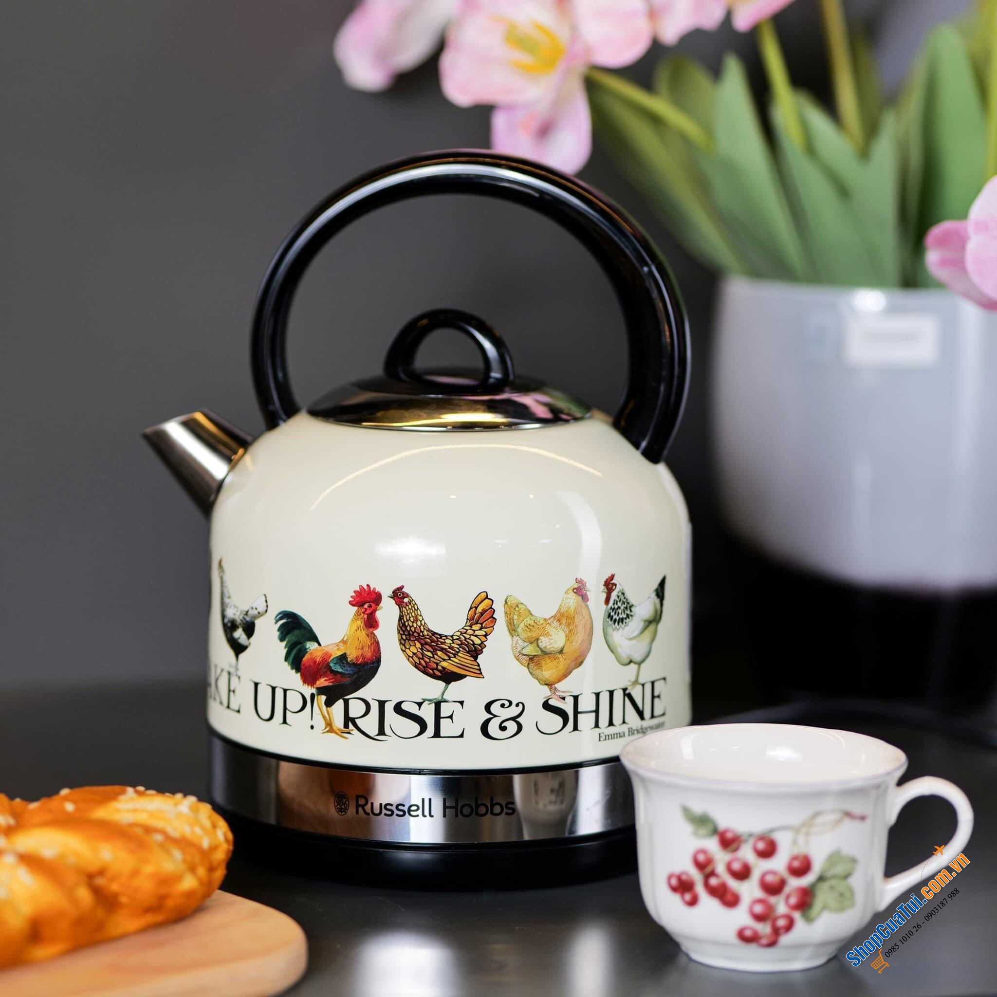 Ấm siêu tốc Russell Hobbs 26270, Công suất mạnh mẽ 3000W, Dung tích 1.5L phù hợp cho gia đình, văn phòng, hoặc các buổi tụ tập bạn bè