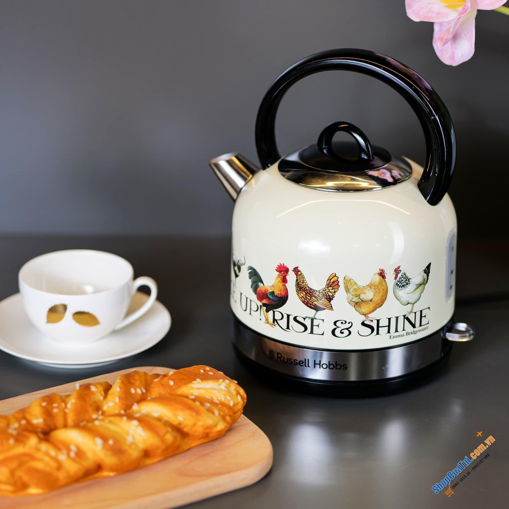 Ấm siêu tốc Russell Hobbs 26270, Công suất mạnh mẽ 3000W, Dung tích 1.5L phù hợp cho gia đình, văn phòng, hoặc các buổi tụ tập bạn bè