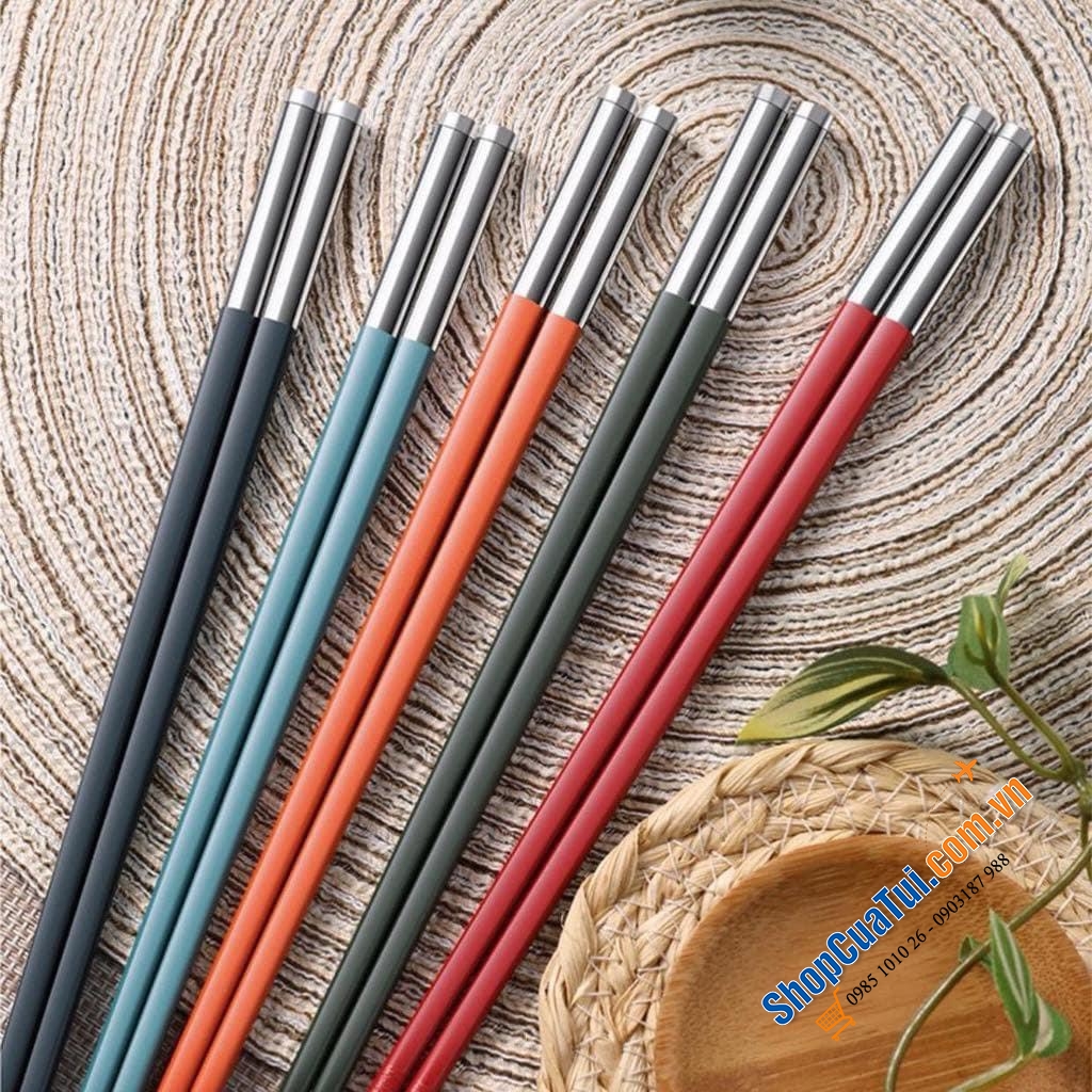 SET 5 ĐÔI ĐŨA SỢI THUỶ TINH CẦU VỒNG  hàng đặt riêng dùng cho khách sạn 5  siêu đẹp 27cm