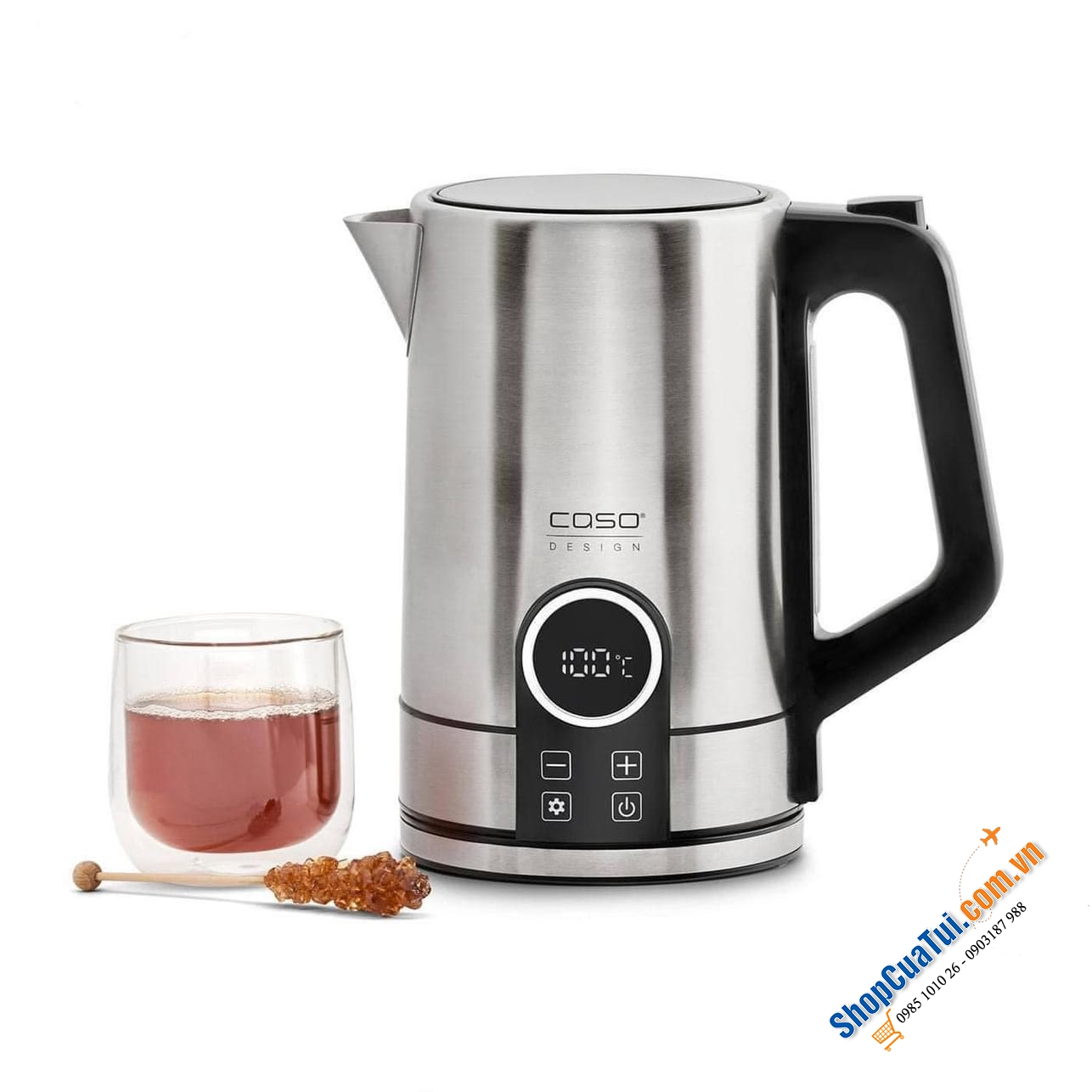 TừĐức#NhậpKhẩuĐức. Ấm siêu tốc Caso Selection WK 2200 (có chỉnh nhiệt).