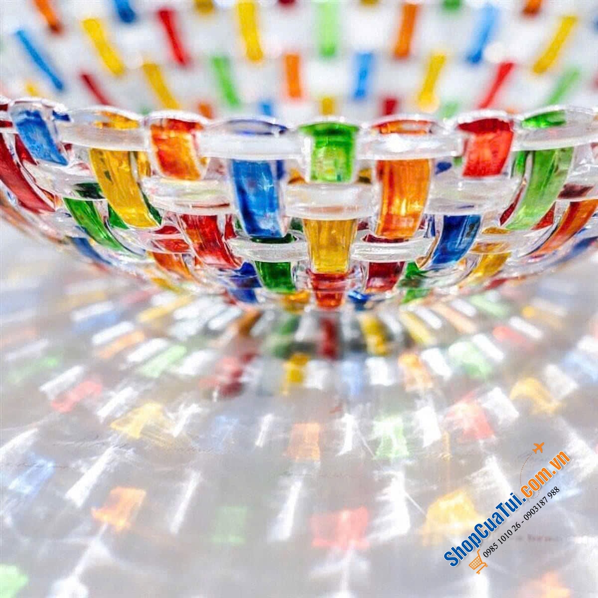 ĐĨA HOA QUẢ PHA LÊ SÂU LÒNG 25cm - Đĩa sâu lòng MAGCOLOR thiết kế bắt mắt, sang trọng, khúc xạ ánh sáng rực rỡ