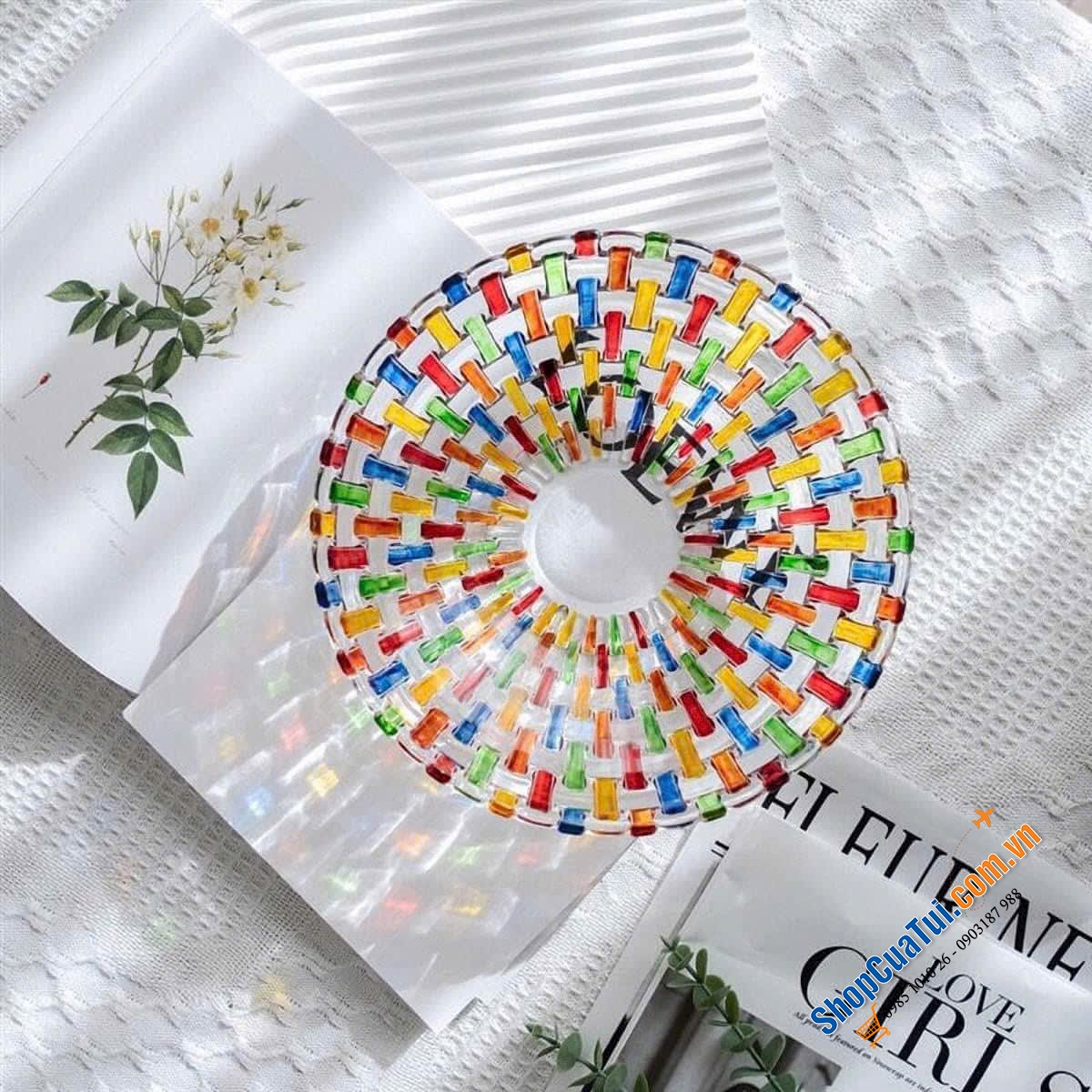 ĐĨA HOA QUẢ PHA LÊ SÂU LÒNG 25cm - Đĩa sâu lòng MAGCOLOR thiết kế bắt mắt, sang trọng, khúc xạ ánh sáng rực rỡ