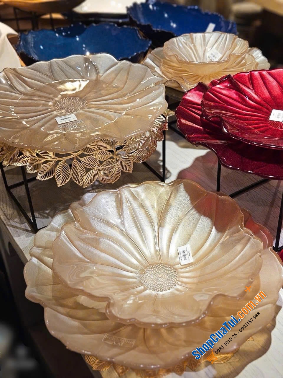 TÔ, ĐĨA PHA LÊ IVV MAGNOLIA size 37cm - PHA LÊ ITALY ĐẲNG CẤP EU - Màu trắng kem