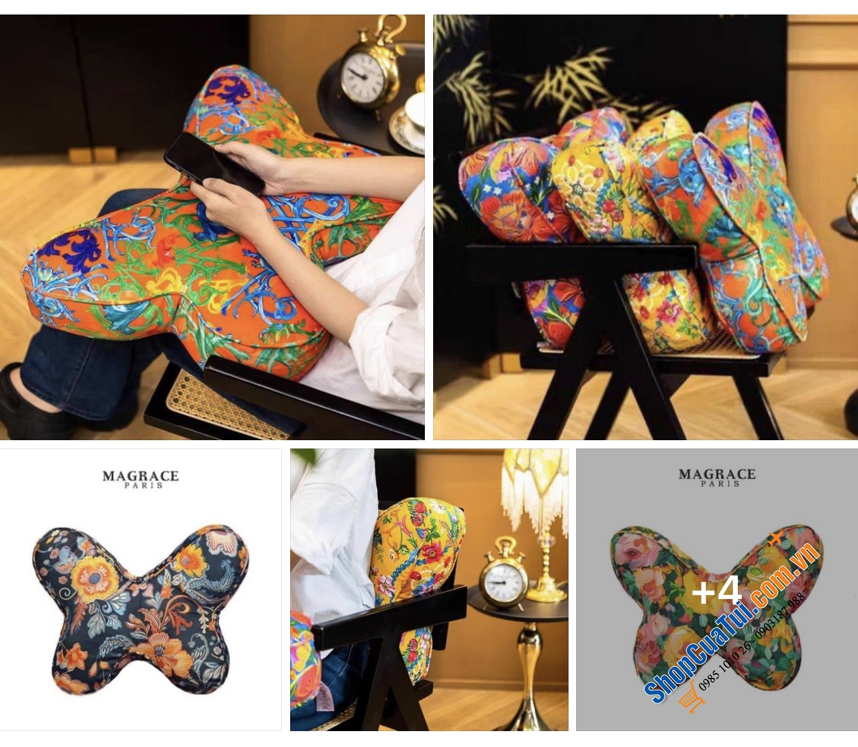 GỐI TỰA BUTTERFLY MAGRACE 55x38cm hình cánh bướm XINH QUÁ, có 5 màu