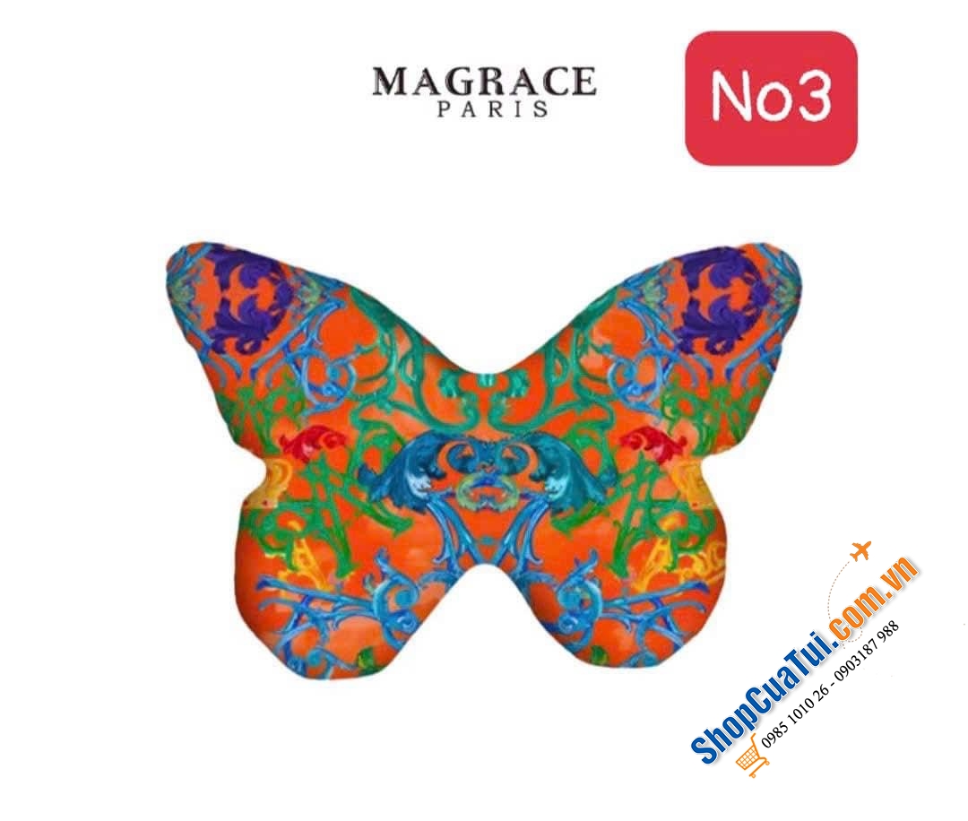 GỐI TỰA BUTTERFLY MAGRACE 55x38cm hình cánh bướm XINH QUÁ, có 5 màu