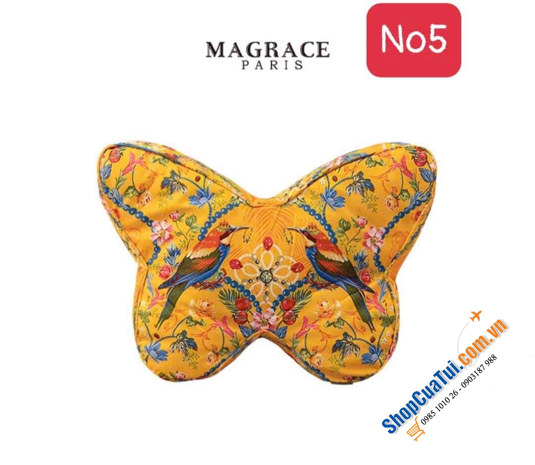 GỐI TỰA BUTTERFLY MAGRACE 55x38cm hình cánh bướm XINH QUÁ, có 5 màu