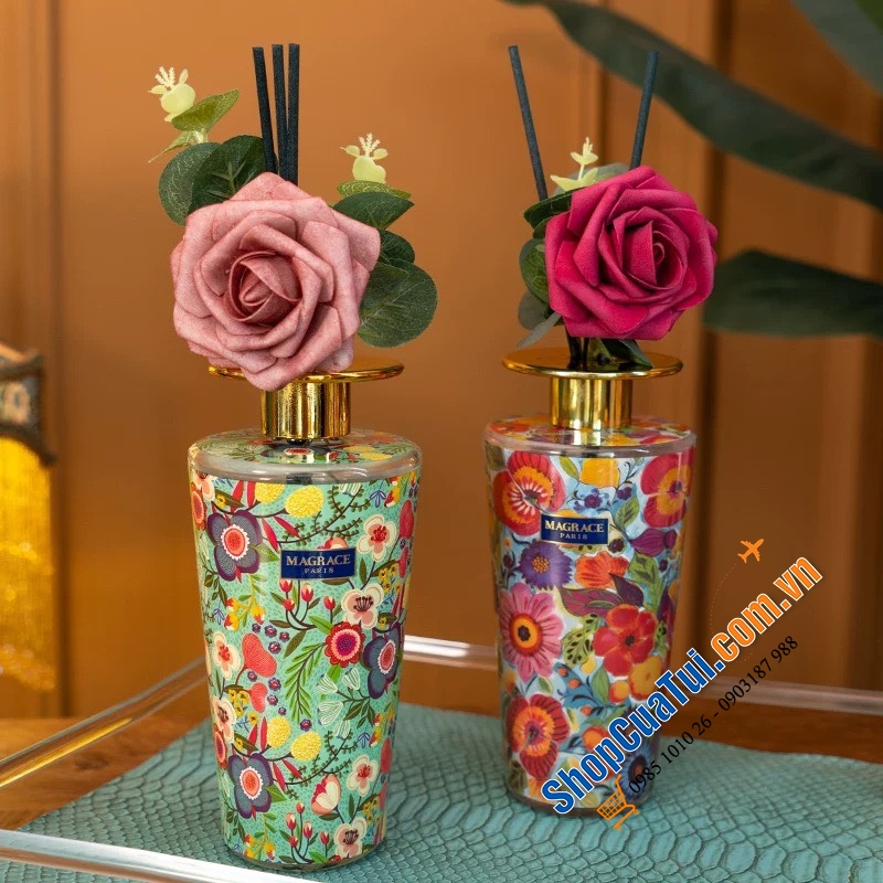 CHAI TINH DẦU KHUẾCH MÙI HƯƠNG HOA MAGRACE 500ml, có 2 mùi