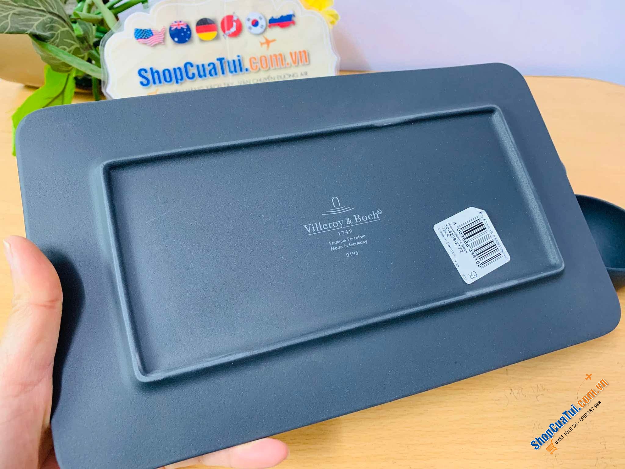 Sét 3 bát nước chấm Villeroy & Boch kèm khay Manufacture  - Set 1 khay và 3 bát chấm 8cm Villeroy Boch Manufacture Rock