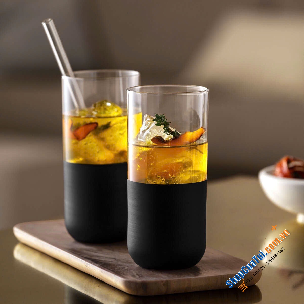 Set 4 cốc 300ml dáng cao Villeroy & Boch Manufacture Rock Long Drink glasses