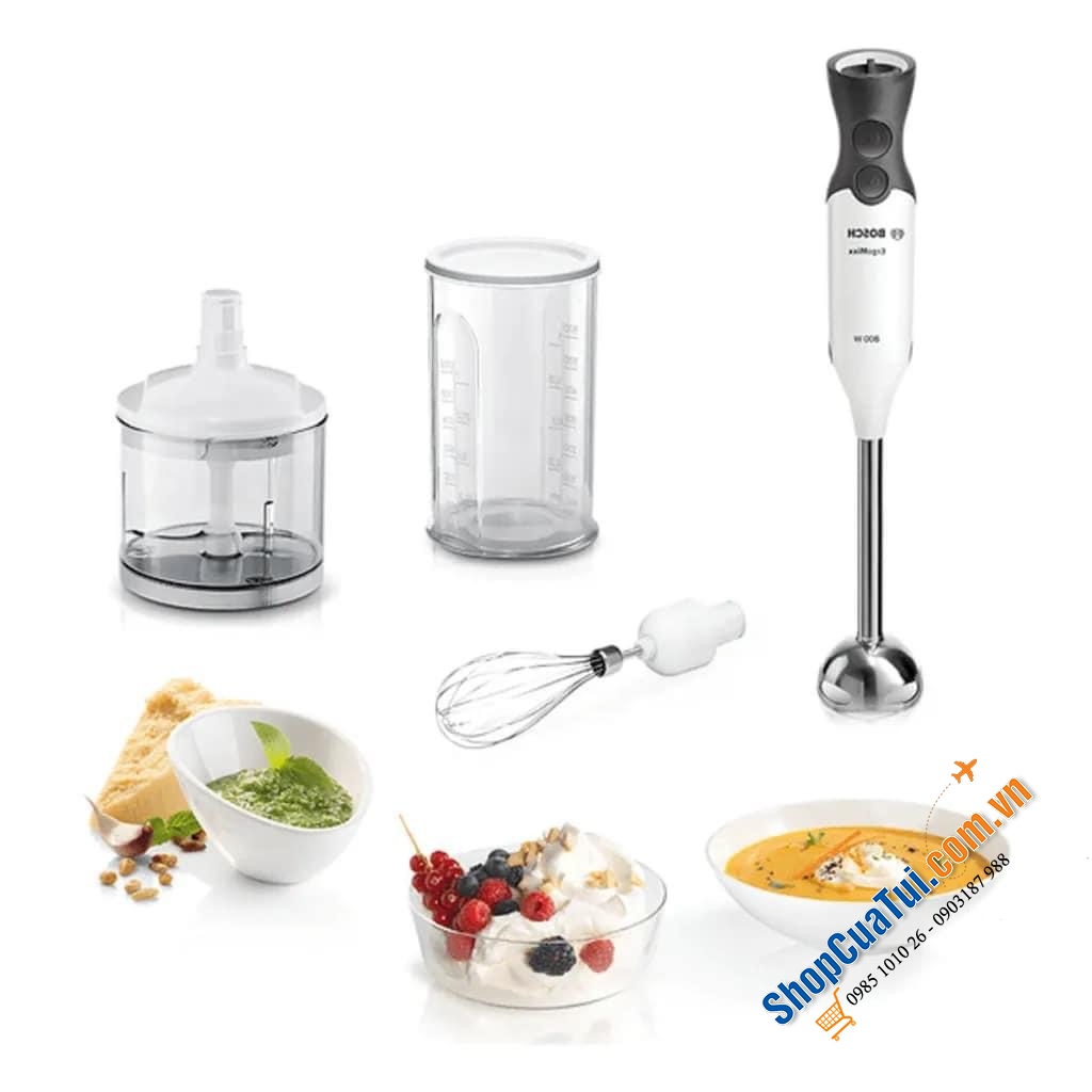 TRỌN BỘ MÁY XAY CẦM TAY ĐA NĂNG BOSCH MS6CA4150G MÀU TRẮNG.