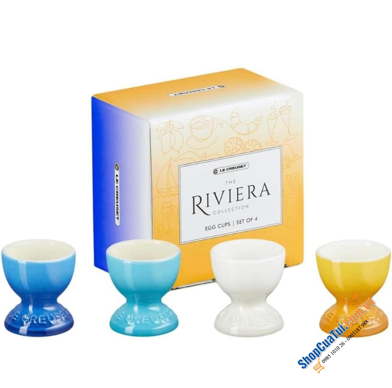 SET 4 CỐC ĐỰNG TRỨNG LE CREUSET PETITS.
