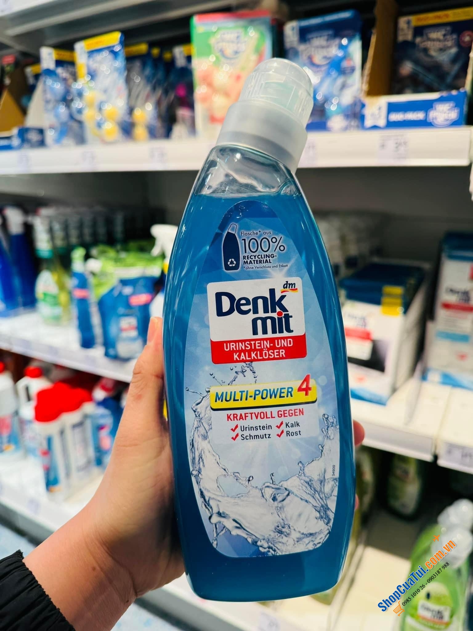 DUNG DỊCH TẨY RỬA BỒN CẦU DENKMIT WC REINIGER  CHAI 750ML.