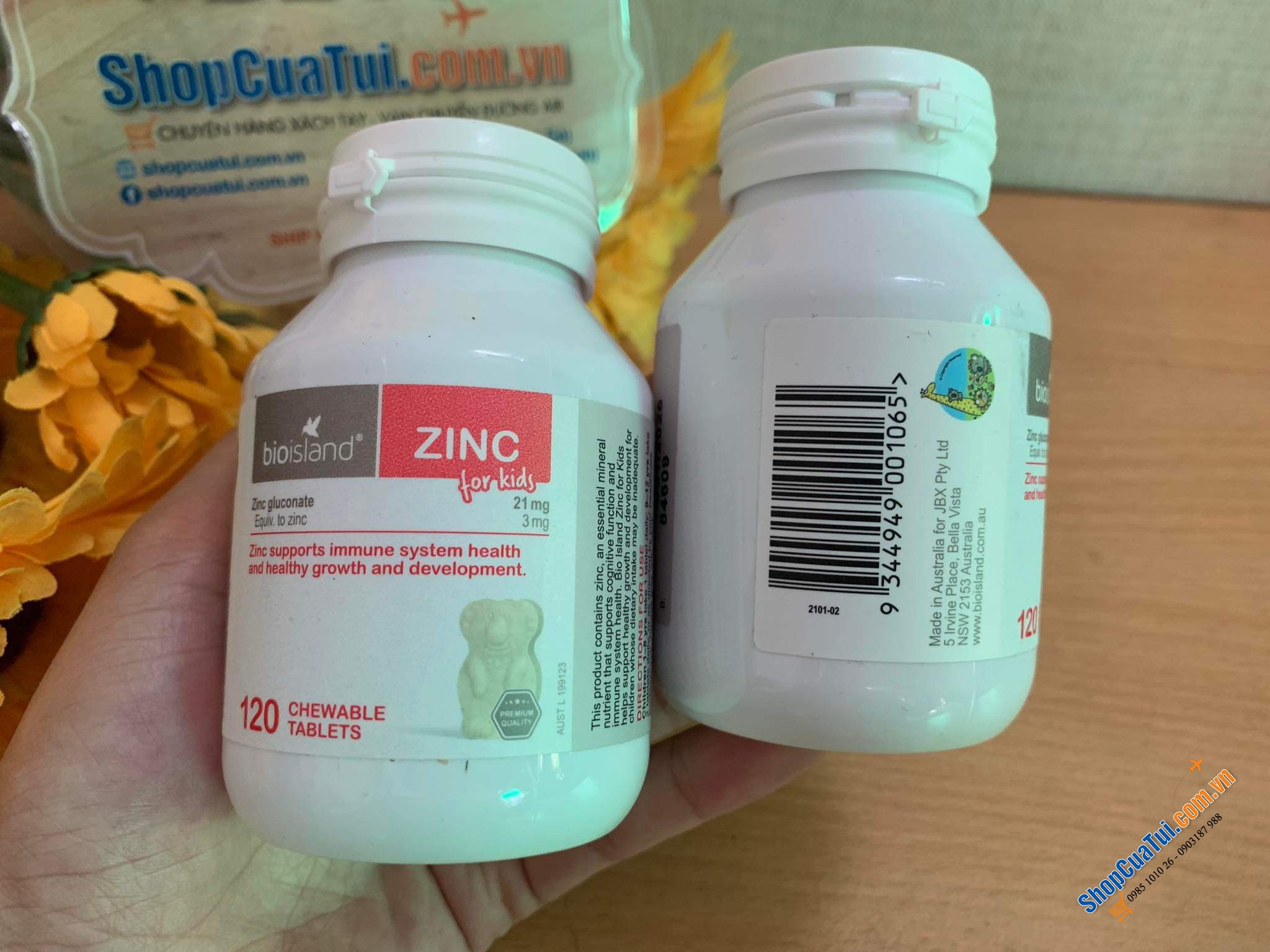 VIÊN NHAI BỔ SUNG KẼM BIO ISLAND ZINC CHO TRẺ 120 VIÊN - Bio Island Zinc 120 Chewable Tablets - Giúp tăng đề kháng cho trẻ