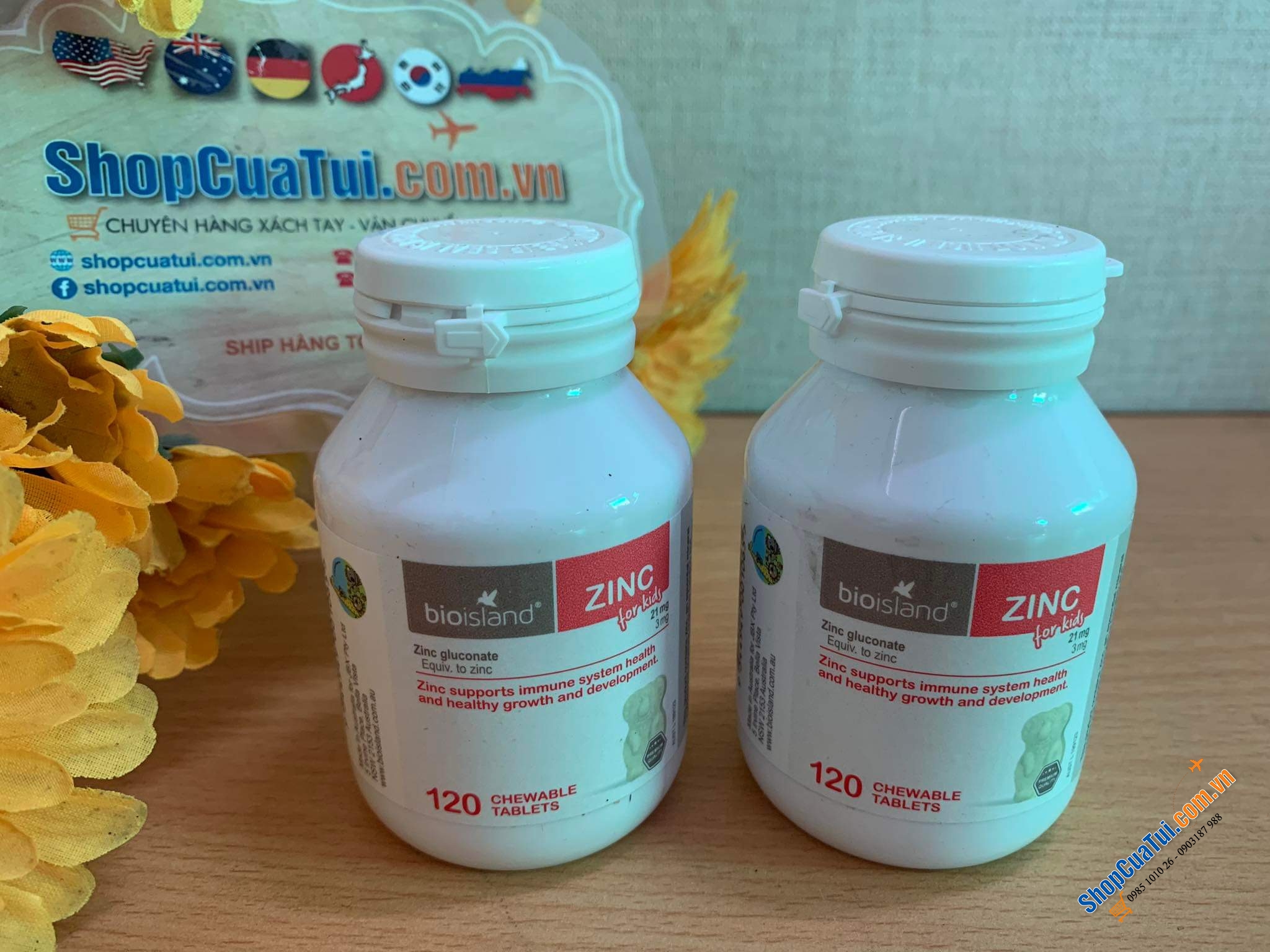 VIÊN NHAI BỔ SUNG KẼM BIO ISLAND ZINC CHO TRẺ 120 VIÊN - Bio Island Zinc 120 Chewable Tablets - Giúp tăng đề kháng cho trẻ