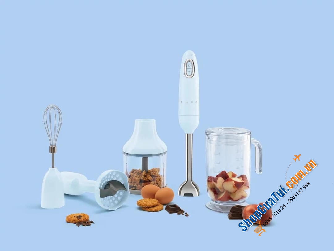 BỘ MÁY XAY CẦM TAY SMEG HBF02PBEU MÀU XANH DƯƠNG.