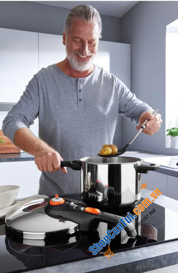 Nồi áp suất Tefal »Secure Click«, 6 lít, kèm rổ hấp.