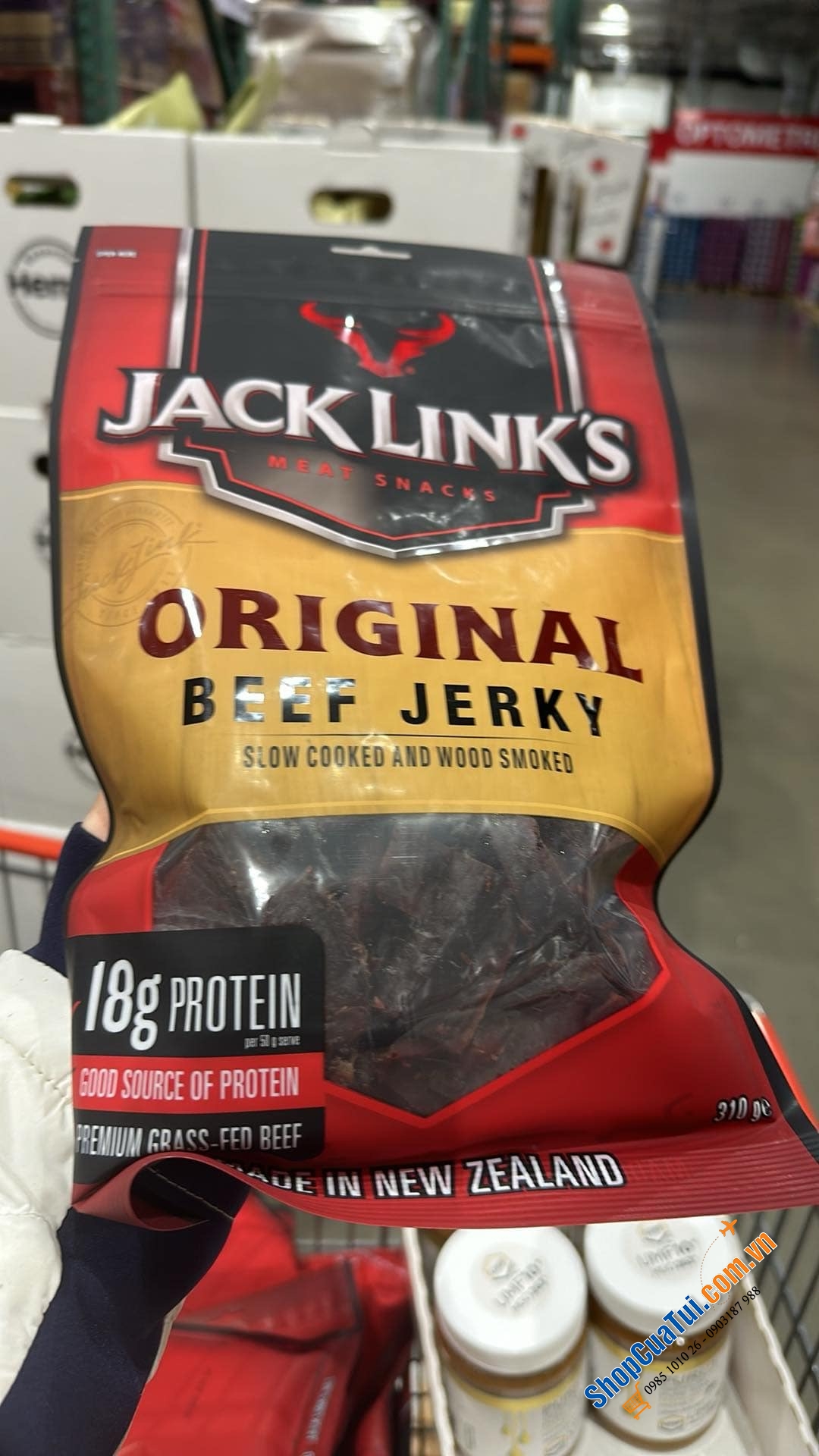 Original Beef Jerky JACK LINK 310g - Thịt bò khô nguyên chất giàu protein, giàu omega 3, hàm lượng oxi hoá cao, ít béo