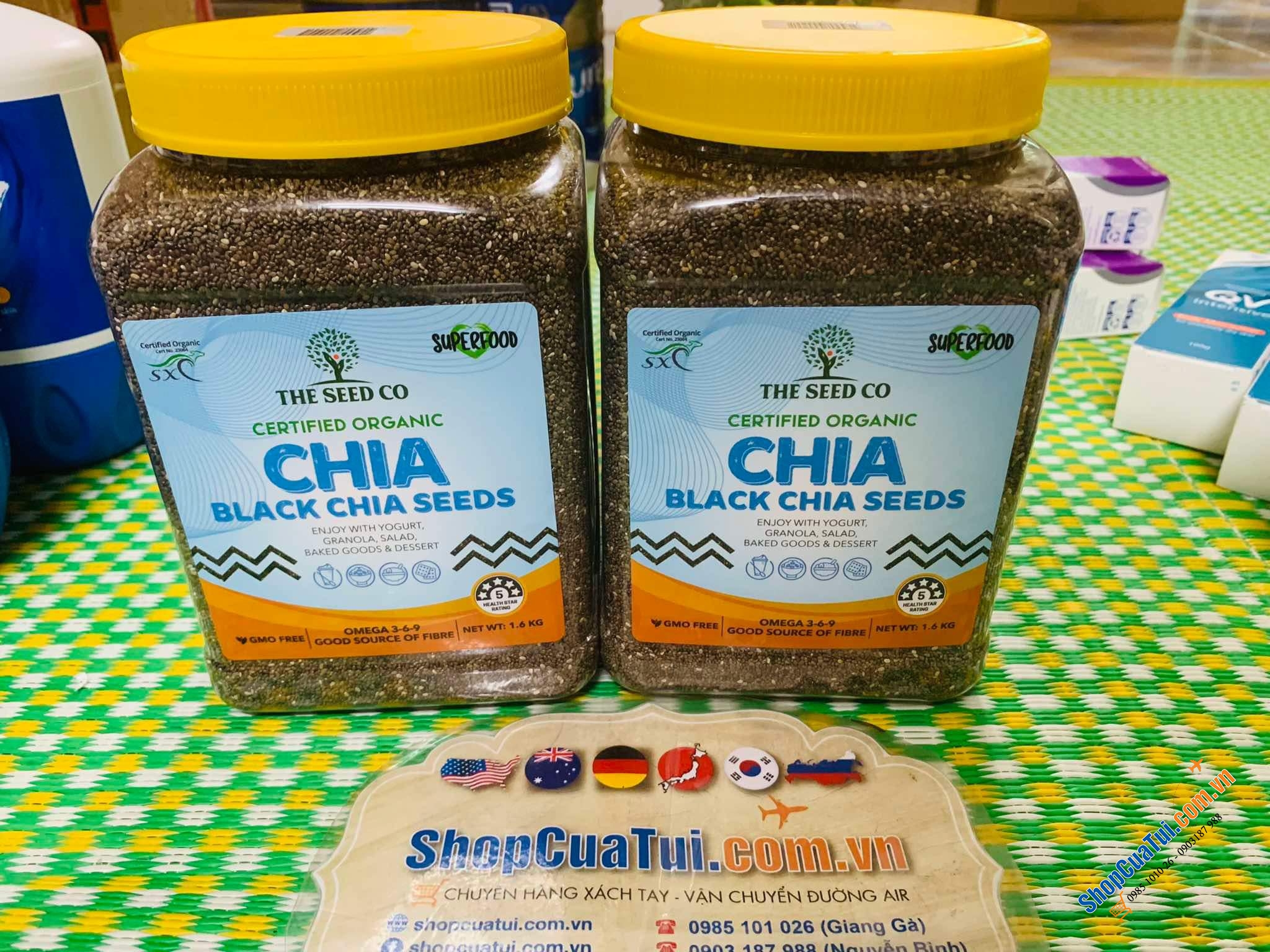 HỘP HẠT CHIA ĐEN HỮU CƠ CERTIFIED ORGANIC BLACK CHIA SEED 1.6kg