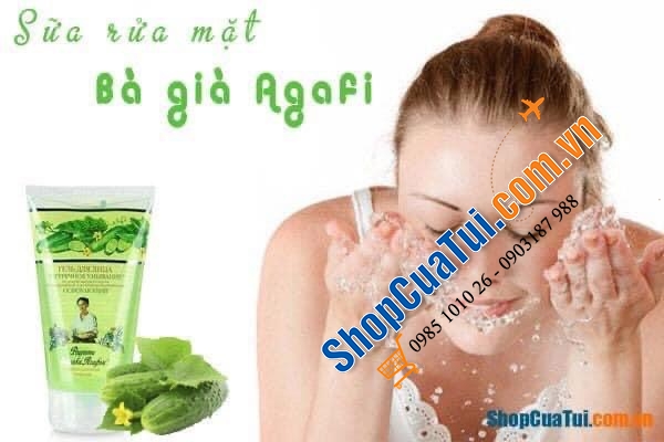 Sữa rửa mặt bà già Nga Agafi 150ml dưa leo xanh hoặc cúc vàng