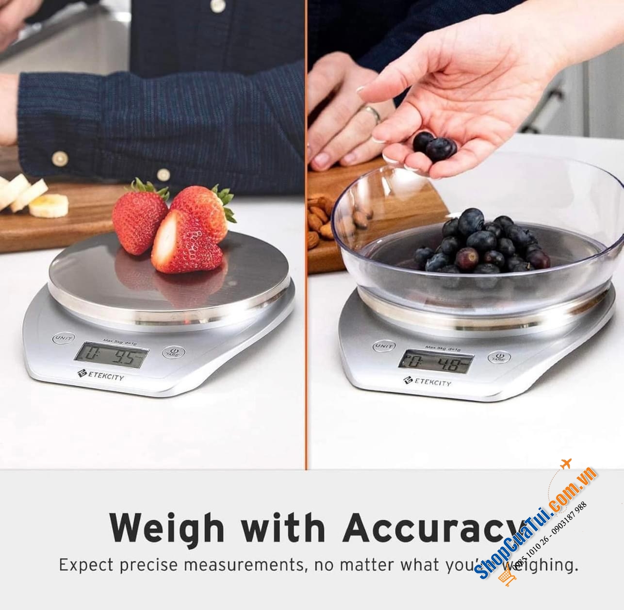 Cân Thực phẩm Nhà bếp Etekcity CÓ BÁT 5 KG.