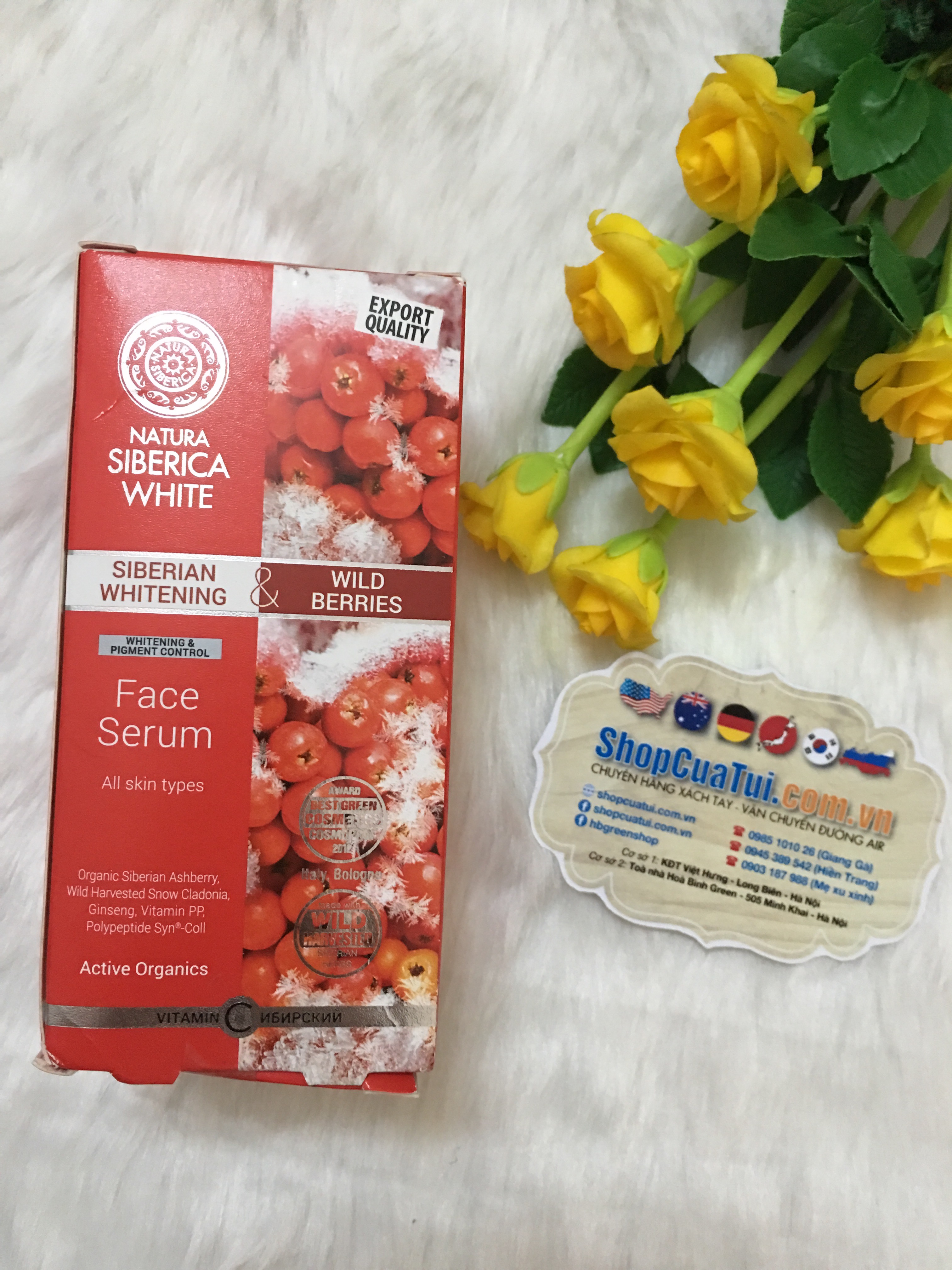 Serum Dưỡng trắng, Phục hồi và làm mềm da Natura Siberica - xách tay Nga
